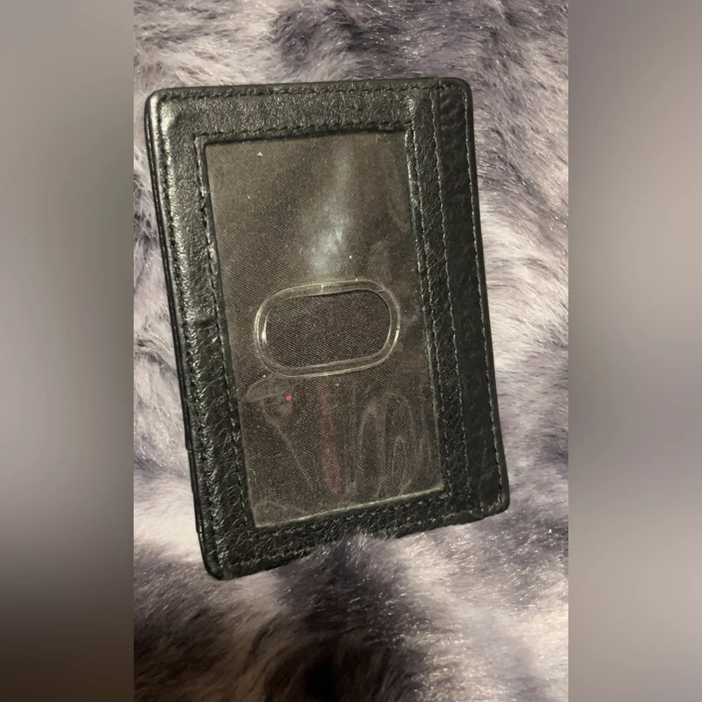 Sleek Black Leather Card Holder